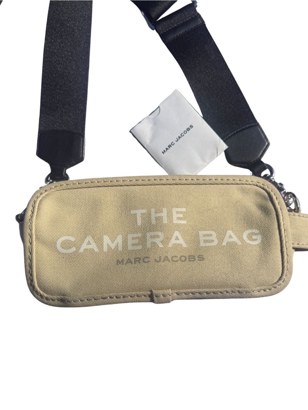 Marc Jacobs Beige 'The Camera Bag' Canvas Belt Bag with Black Strap